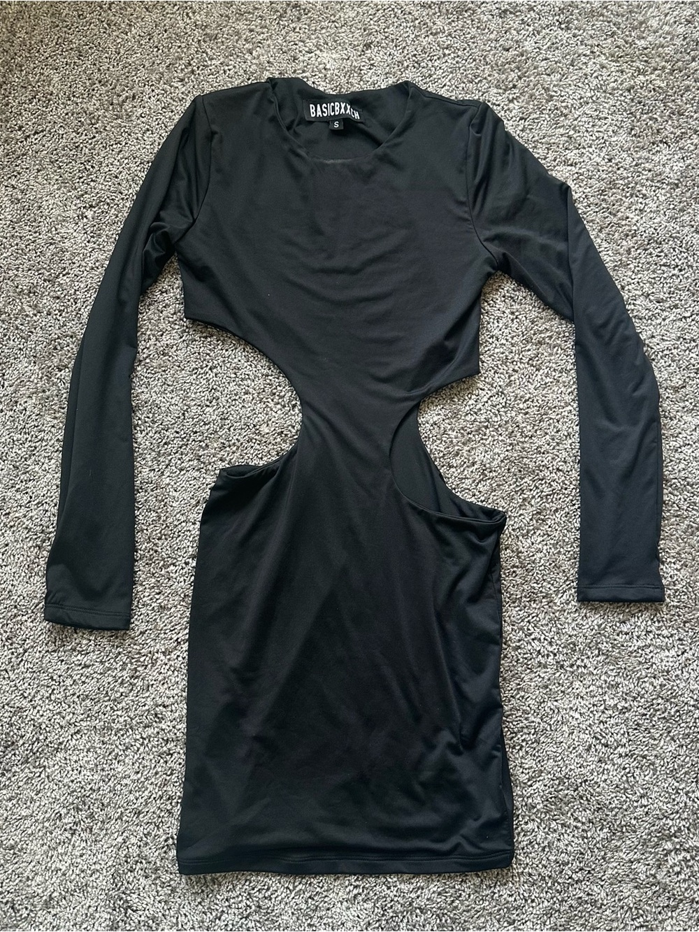 Black Long Sleeve Cutout Bodycon Dress